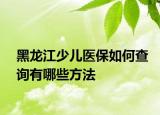 黑龍江少兒醫(yī)保如何查詢有哪些方法