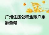 廣州住房公積金賬戶余額查詢