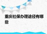 重慶社保辦理途徑有哪些