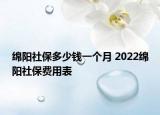 綿陽社保多少錢一個月 2022綿陽社保費用表