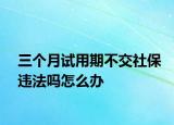 三個月試用期不交社保違法嗎怎么辦