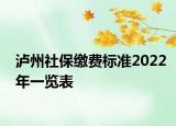 瀘州社保繳費標準2022年一覽表