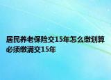 居民養(yǎng)老保險交15年怎么繳劃算必須繳滿交15年