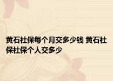 黃石社保每個月交多少錢 黃石社保社保個人交多少