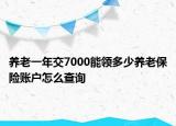 養(yǎng)老一年交7000能領(lǐng)多少養(yǎng)老保險(xiǎn)賬戶怎么查詢