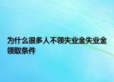 為什么很多人不領(lǐng)失業(yè)金失業(yè)金領(lǐng)取條件