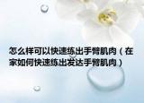 怎么樣可以快速練出手臂肌肉（在家如何快速練出發(fā)達(dá)手臂肌肉）