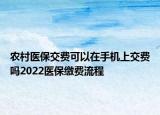 農(nóng)村醫(yī)保交費(fèi)可以在手機(jī)上交費(fèi)嗎2022醫(yī)保繳費(fèi)流程