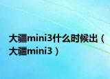 大疆mini3什么時候出（大疆mini3）