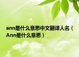 ann是什么意思中文翻譯人名（Ann是什么意思）