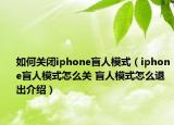 如何關(guān)閉iphone盲人模式（iphone盲人模式怎么關(guān) 盲人模式怎么退出介紹）