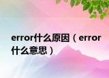 error什么原因（error什么意思）