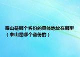 泰山是哪個(gè)省份的具體地址在哪里（泰山是哪個(gè)省份的）