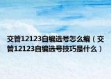 交管12123自編選號怎么編（交管12123自編選號技巧是什么）