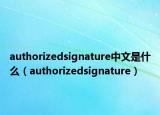 authorizedsignature中文是什么（authorizedsignature）