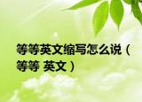 等等英文縮寫怎么說（等等 英文）