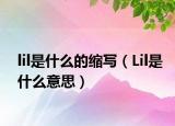 lil是什么的縮寫（Lil是什么意思）