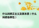 什么叫修正主義及其本質(zhì)（什么叫修身養(yǎng)性）