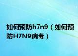 如何預(yù)防h7n9（如何預(yù)防H7N9病毒）