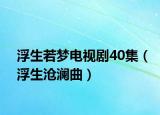 浮生若夢(mèng)電視劇40集（浮生滄瀾曲）