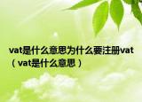 vat是什么意思為什么要注冊(cè)vat（vat是什么意思）