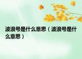 波浪號是什么意思（波浪號是什么意思）