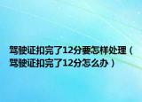 駕駛證扣完了12分要怎樣處理（駕駛證扣完了12分怎么辦）