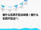 偷什么東西不犯法謎語(yǔ)（偷什么東西不犯法?）