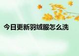 今日更新羽絨服怎么洗