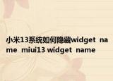 小米13系統(tǒng)如何隱藏widget  name  miui13 widget  name