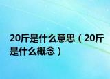 20斤是什么意思（20斤是什么概念）