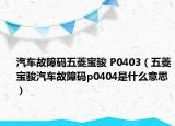 汽車故障碼五菱寶駿 P0403（五菱寶駿汽車故障碼p0404是什么意思）