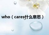 who（cares什么意思）