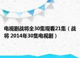 電視劇戰(zhàn)將全30集觀看21集（戰(zhàn)將 2014年30集電視劇）