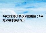 1平方米等于多少米的視頻（1平方米等于多少米）