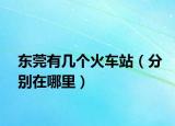 東莞有幾個火車站（分別在哪里）