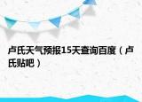 盧氏天氣預(yù)報15天查詢百度（盧氏貼吧）