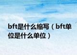 bft是什么縮寫（bft單位是什么單位）