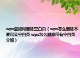 wps里如何刪除空白頁(yè)（wps怎么刪除不要耳朵空白頁(yè) wps怎么刪除所有空白頁(yè)介紹）