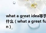 what a great idea等于什么（what a great fun）