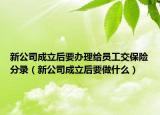 新公司成立后要辦理給員工交保險分錄（新公司成立后要做什么）