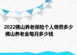 2022佛山養(yǎng)老保險(xiǎn)個(gè)人繳費(fèi)多少 佛山養(yǎng)老金每月多少錢