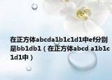 在正方體abcda1b1c1d1中ef分別是bb1db1（在正方體abcd a1b1c1d1中）