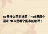 ne是什么國家縮寫（ned是哪個(gè)國家 NED是哪個(gè)國家的縮寫）