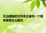 無法刪除的文件夾正被另一個(gè)程序使用怎么解決