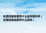 處理違章需要帶什么證件復印件（處理違章需要帶什么證件）