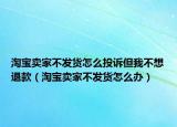 淘寶賣家不發(fā)貨怎么投訴但我不想退款（淘寶賣家不發(fā)貨怎么辦）