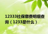 12333社保繳費明細查詢（1233是什么）