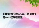 opporoot權(quán)限怎么開啟 oppo的root權(quán)限在哪里