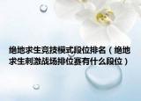 絕地求生競技模式段位排名（絕地求生刺激戰(zhàn)場排位賽有什么段位）